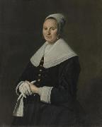 Frans Hals Portrait of woman with gloves. oil painting artist